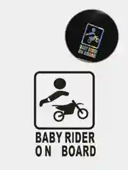 Хром наклейка на авто "Baby rider on board"