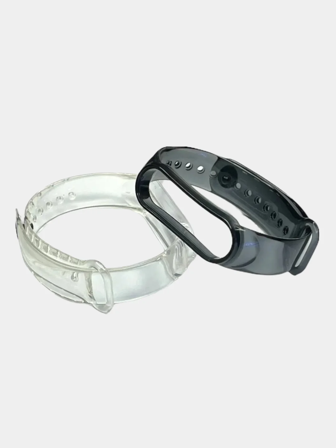 Синий прозрачный силиконовый ремешок хамелеон для Xiaomi Mi Band 3 /4 / 5 / 6 / 7