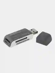 Серый универсальный картридер Defender Ultra Swift USB 2.0, 4 слота