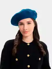 Синий меланж берет женский, всесезонный, шерстяной
