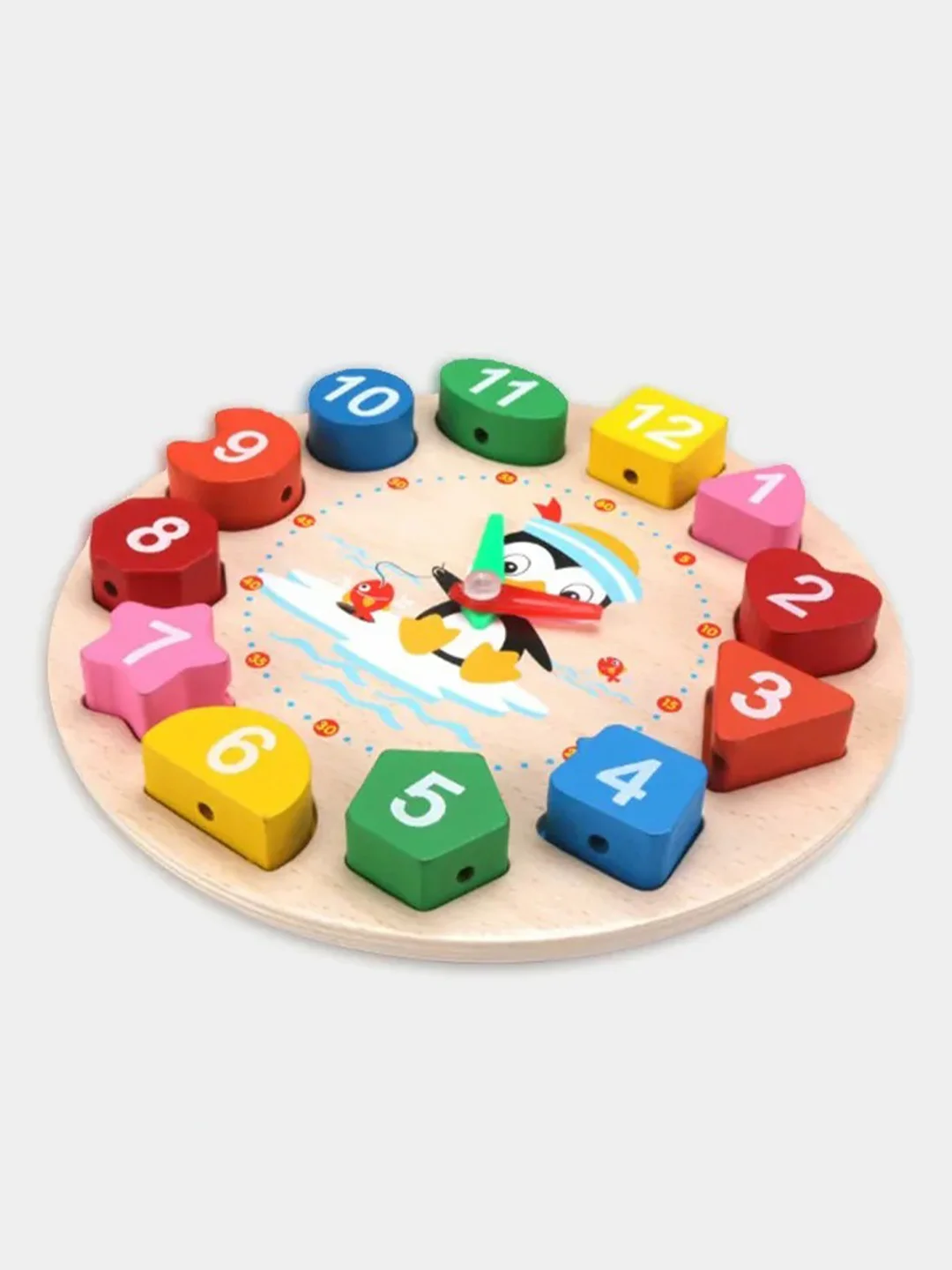 Игра-сортер "Часы". Деревянная развивающая игрушка