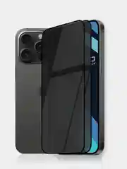 Черный стекло для iPhone 15 Pro защитное ROSCO олеофобное покрытие, матовое, антишпион с рамкой