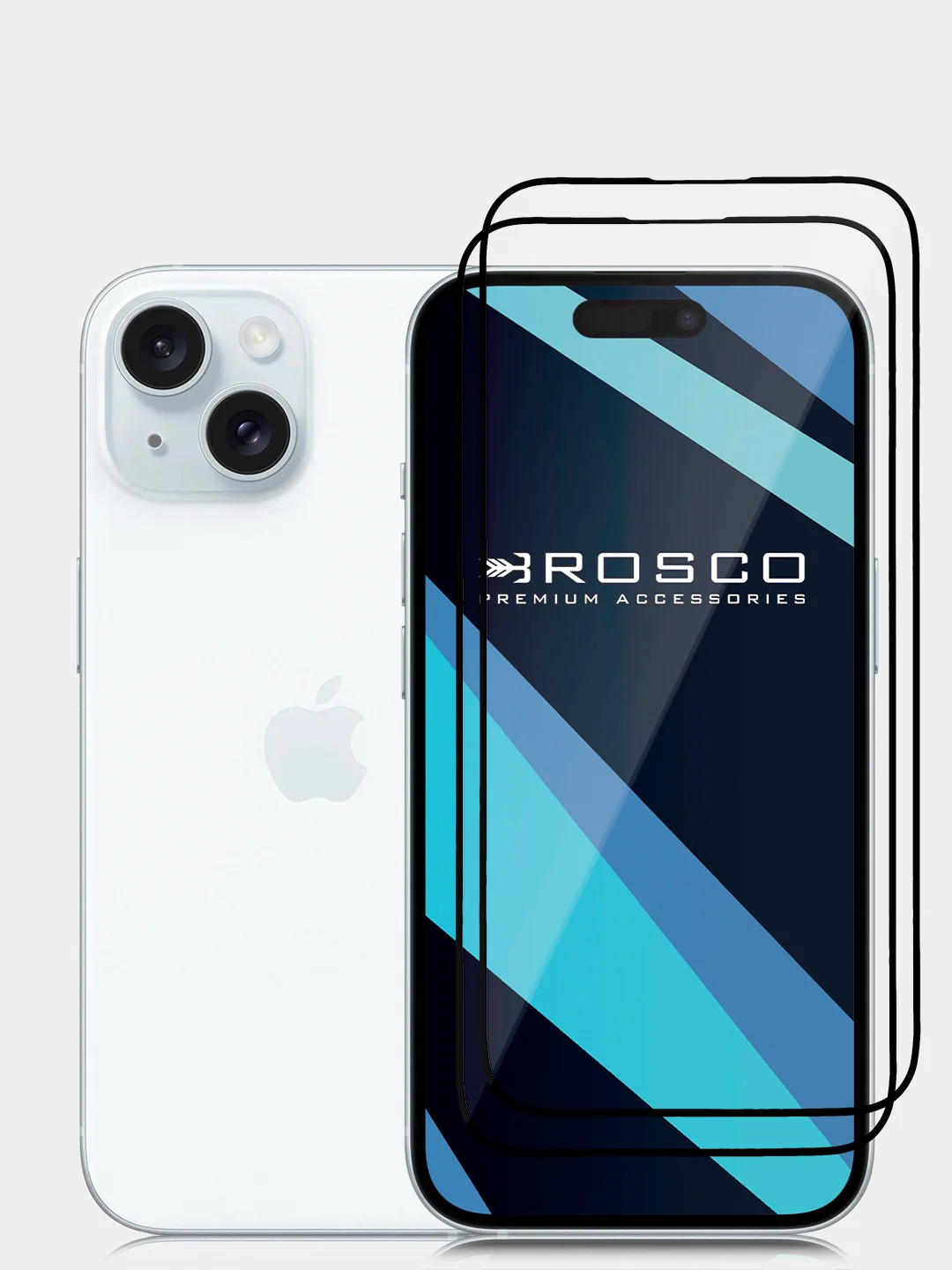 Прозрачный 1-2 шт стекло для iPhone 15 защитное ROSCO олеофобное покрытие матовое антишпион с рамкой