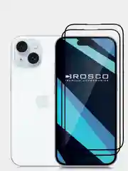 Прозрачный 1-2 шт стекло для iPhone 15 защитное ROSCO олеофобное покрытие матовое антишпион с рамкой