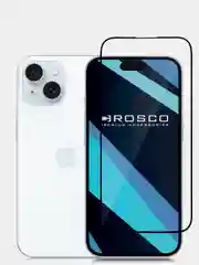 Прозрачный 1-2 шт стекло для iPhone 15 защитное ROSCO олеофобное покрытие матовое антишпион с рамкой