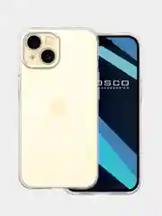 Прозрачный чехол + стекло для iPhone 15 силиконовый ROSCO прозрачный с защитой камер и от прилипания