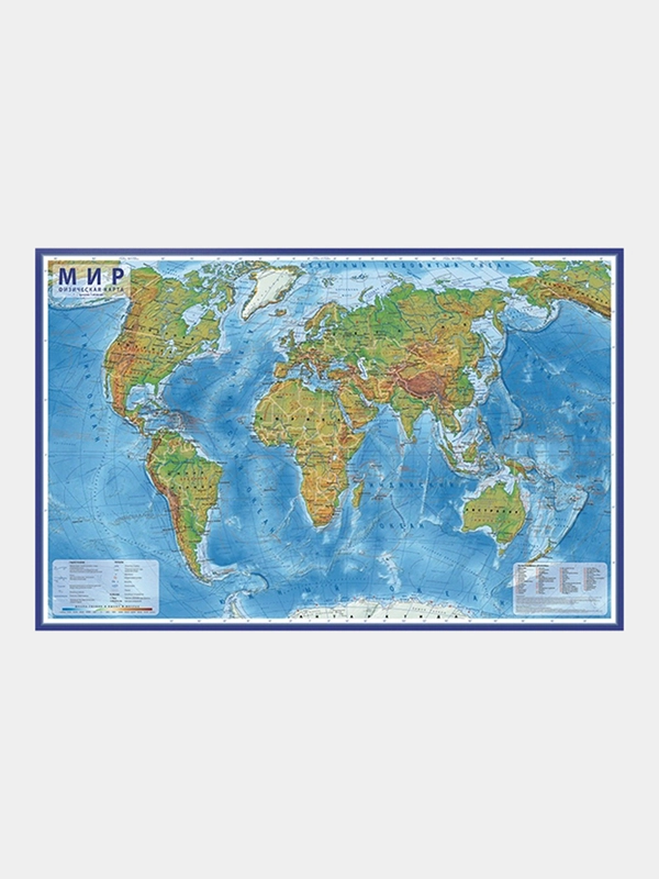 Карта мира настенная для детей / интерактивная / 101x66 см