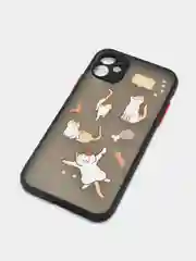 Коричневый чехол для айфон (iPhone) 11 / 12 / 13 Pro Max про макс пластиковый с принтом