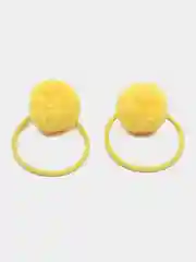Желтый детские резинки для волос Balls, с шариками, красивые резинки для девочек, 2 штуки