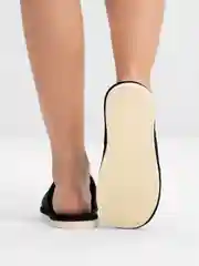 Черный тапочки домашние женские с меховым помпоном, 2 цвета