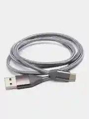 Серый кабель USB Type C для зарядки, передачи данных, быстрая зарядка