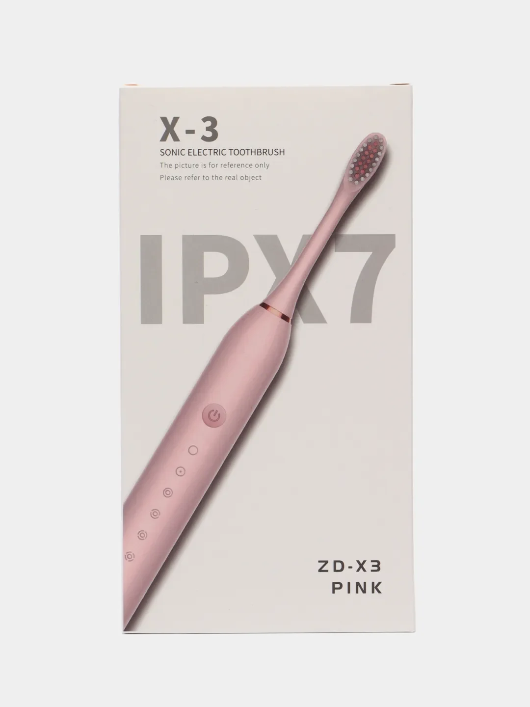 Розовый электрическая зубная щетка Sonic Toothbrush X-3, звуковая, 6 режимов, 4 насадки