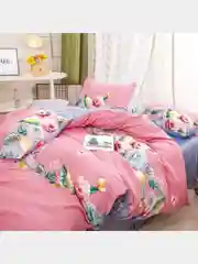 Розовый комплект постельного белья, 2х спальный, хлопок, сатин
