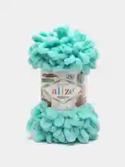 Бирюзовый пряжа турецкая Alize puffy/ петельки / пряжа пальцами / микрополиэстер/ ализе пуффи