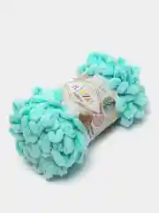 Бирюзовый пряжа турецкая Alize puffy/ петельки / пряжа пальцами / микрополиэстер/ ализе пуффи