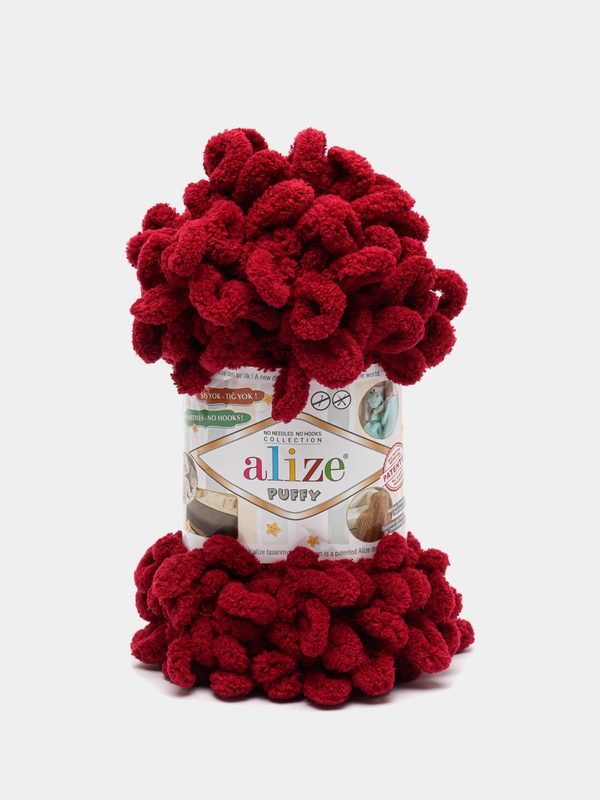 Пряжа турецкая Alize puffy/ петельки / пряжа пальцами / микрополиэстер/ ализе пуффи