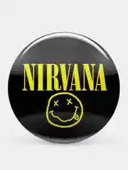 Черный значок "Nirvana", 37 мм