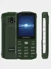Зеленый кнопочный телефон Maxvi P101, С КАМЕРОЙ, ФУНКЦИЯ POWER BANK, АККУМУЛЯТОР 3800мАч