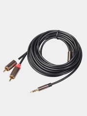 Аудио кабель 3.5 мм Aux - 2 RCA тюльпаны