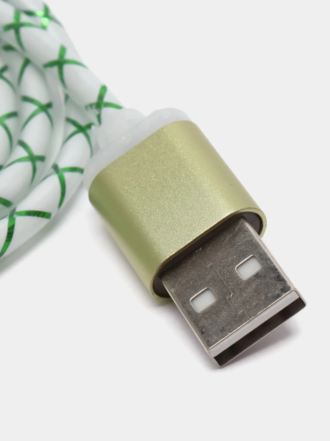 Зеленый светящийся провод микро usb