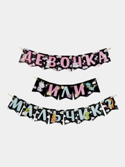 Гирлянда на ленте "Мальчик или девочка", гендер пати, 240 см