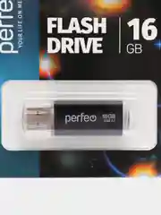 Черный usb память Perfeo C14, USB 3.0, 8 / 16 / 32 / 64 GB, металл, юсб флешка