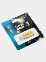 Золотой usb память Perfeo C14, USB 3.0, 8 / 16 / 32 / 64 GB, металл, юсб флешка