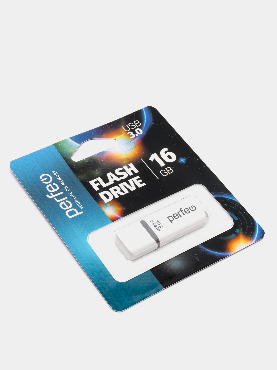 Белый usb память Perfeo C12, USB 3.0, 8, 16, 32, 64 GB, юсб 3.0 флешка