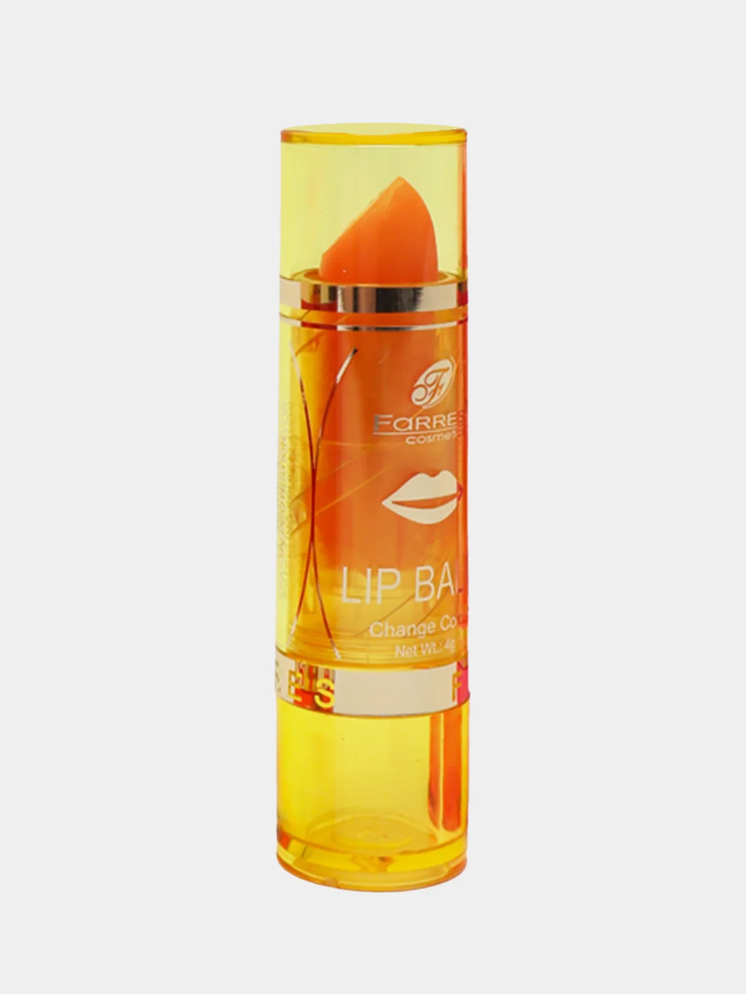 Желтый помада-бальзам Farres Lip Balm, проявляющаяся в розовый цвет
