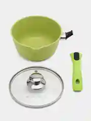 Кастрюля ковш 1,5л, усиленное антипригарное покрытие, Kukmara, съемная ручка, Trendy style