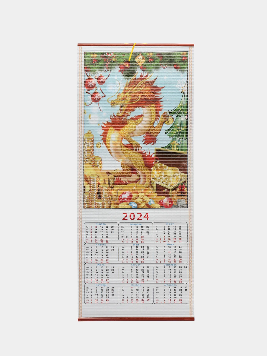 Коралловый календарь 2024 в китайском стиле, бамбуковый календарь