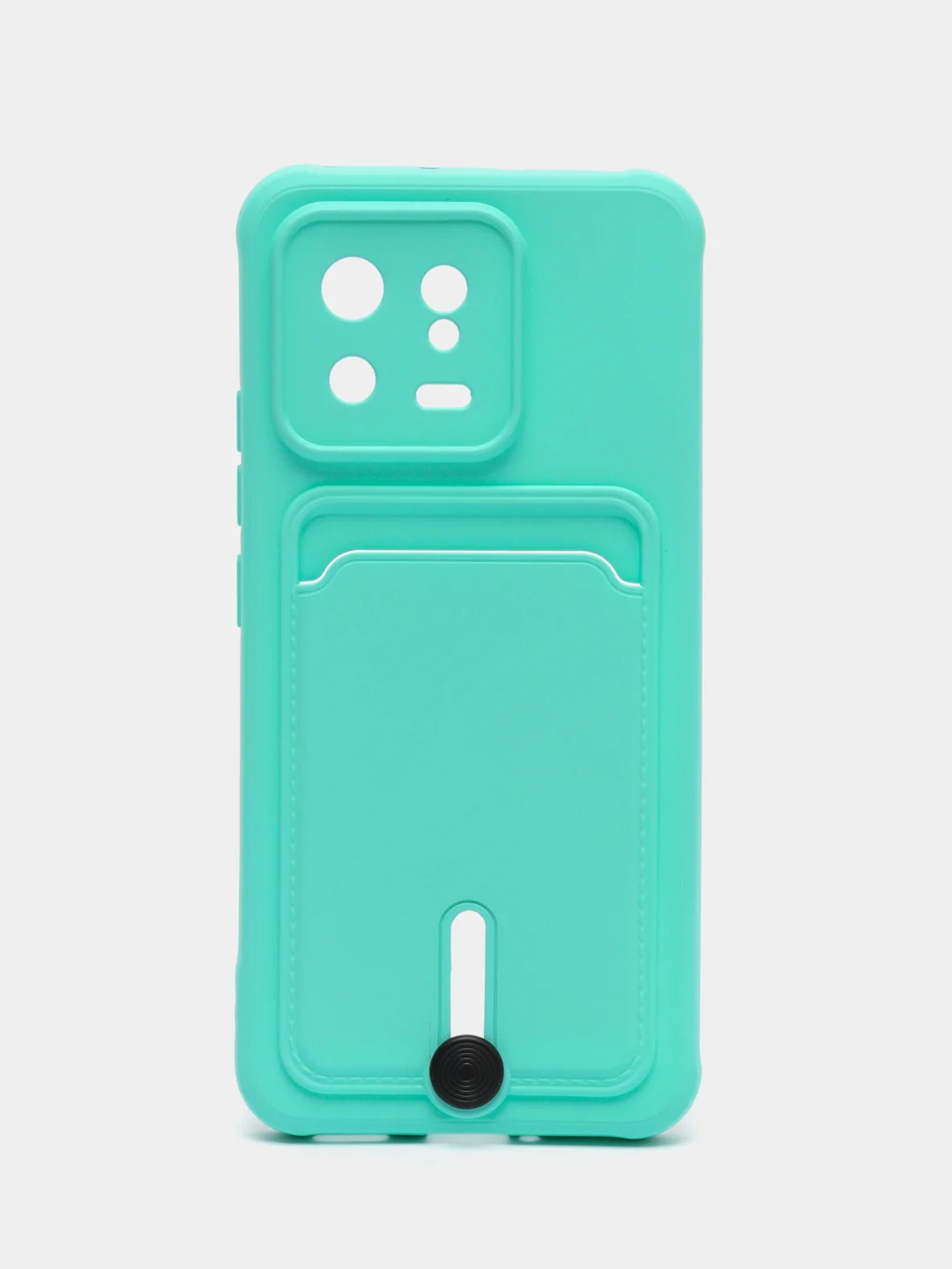 Бирюзовый чехол Xiaomi 13, Сяоми 13 силиконовый с карманом для карты