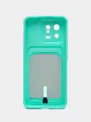 Бирюзовый чехол Xiaomi 13, Сяоми 13 силиконовый с карманом для карты