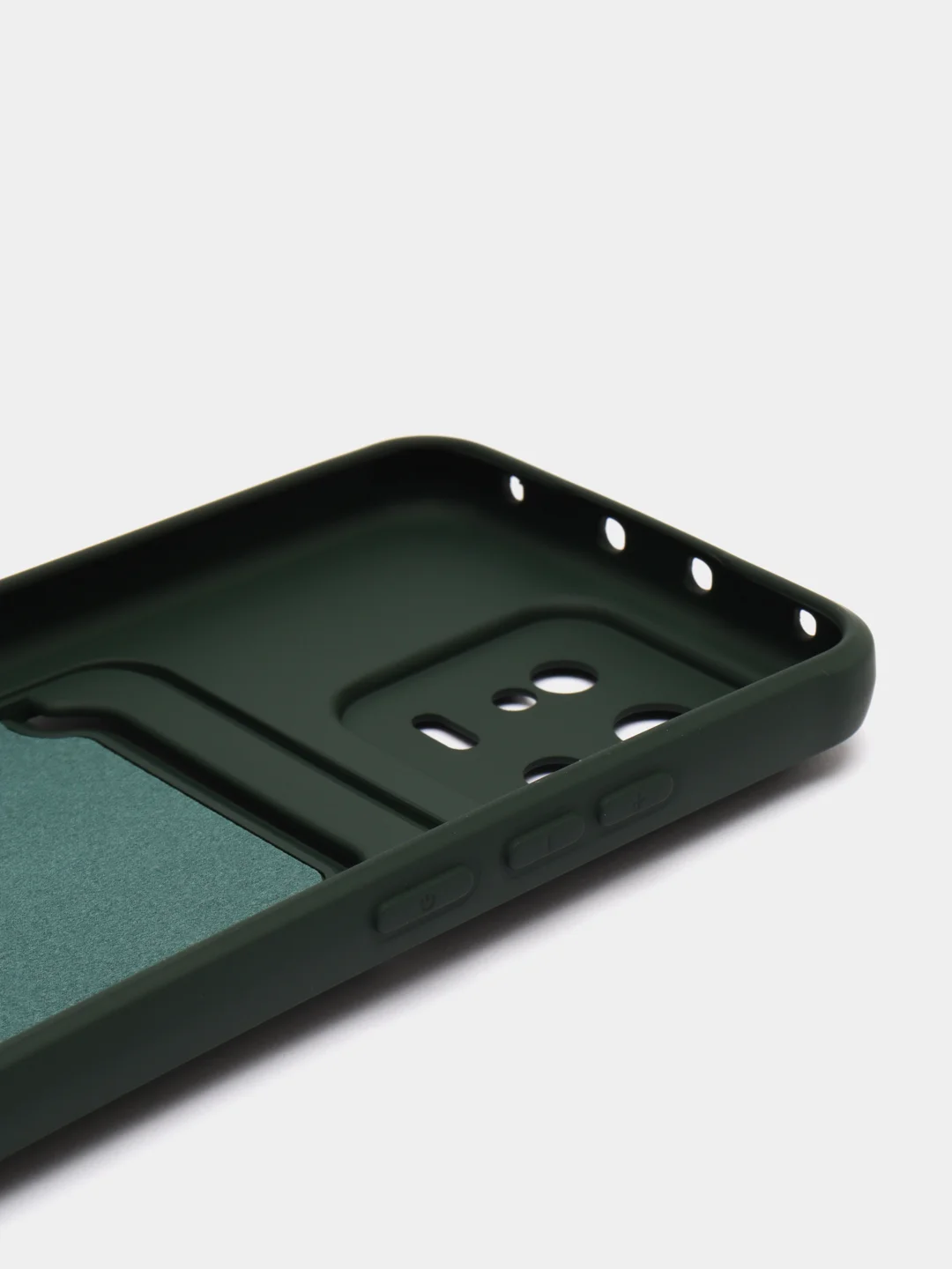 Зеленый чехол Xiaomi 13, Сяоми 13 силиконовый с карманом для карты