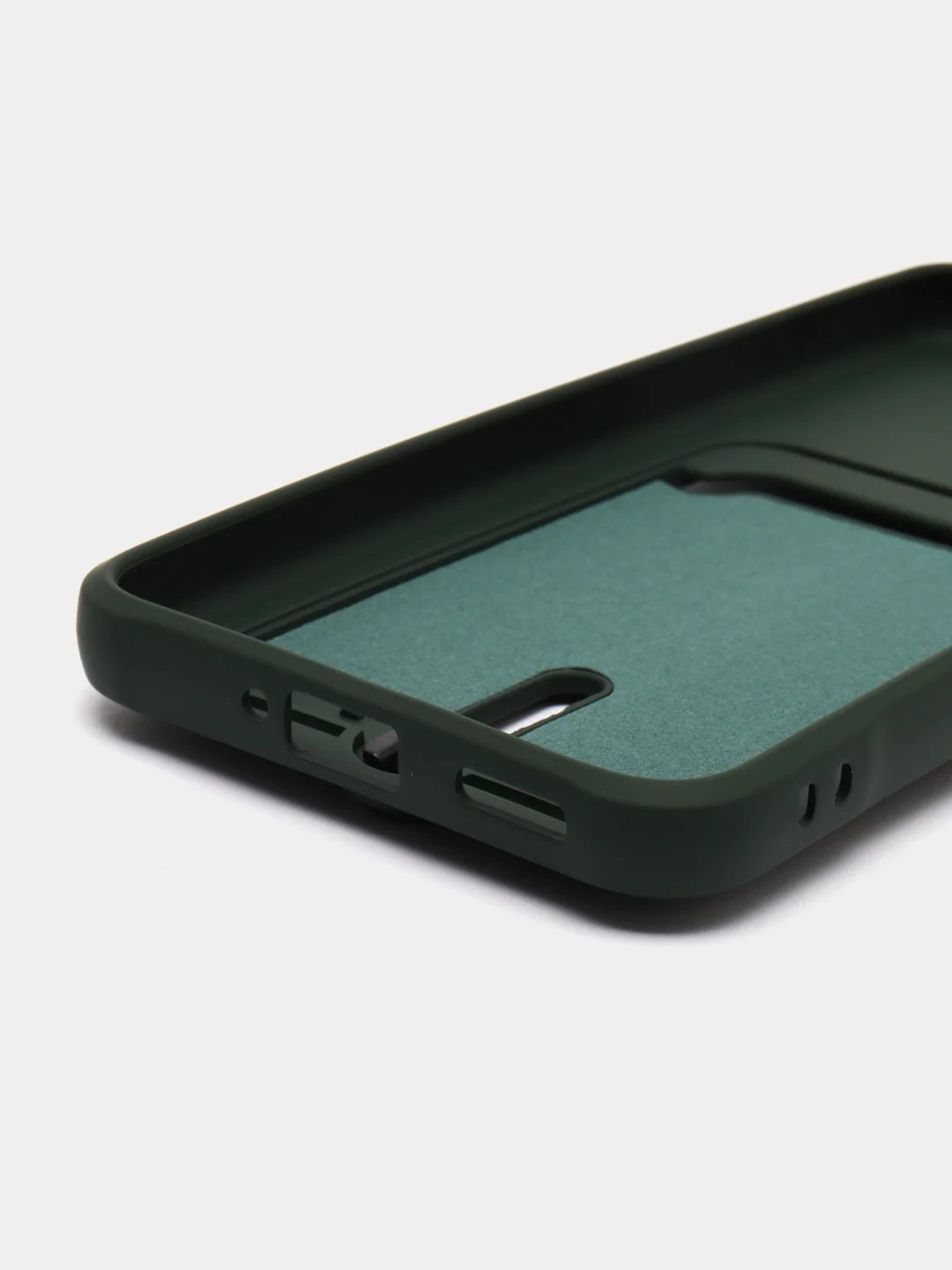 Зеленый чехол Xiaomi 13, Сяоми 13 силиконовый с карманом для карты