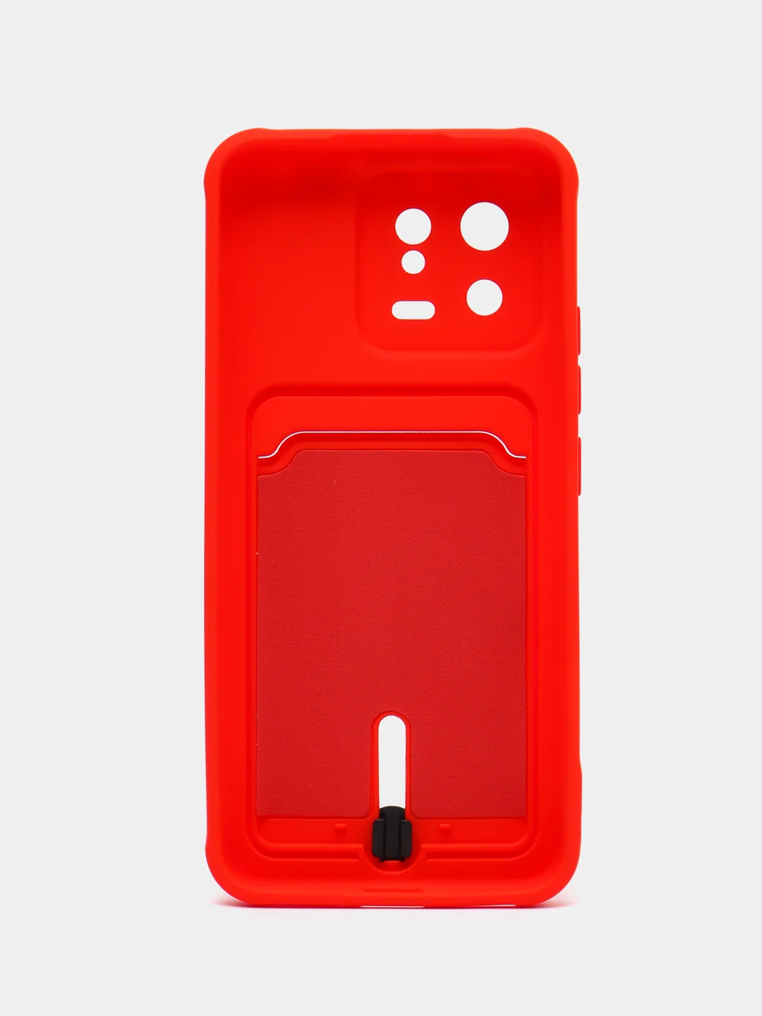 Красный чехол Xiaomi 13, Сяоми 13 силиконовый с карманом для карты