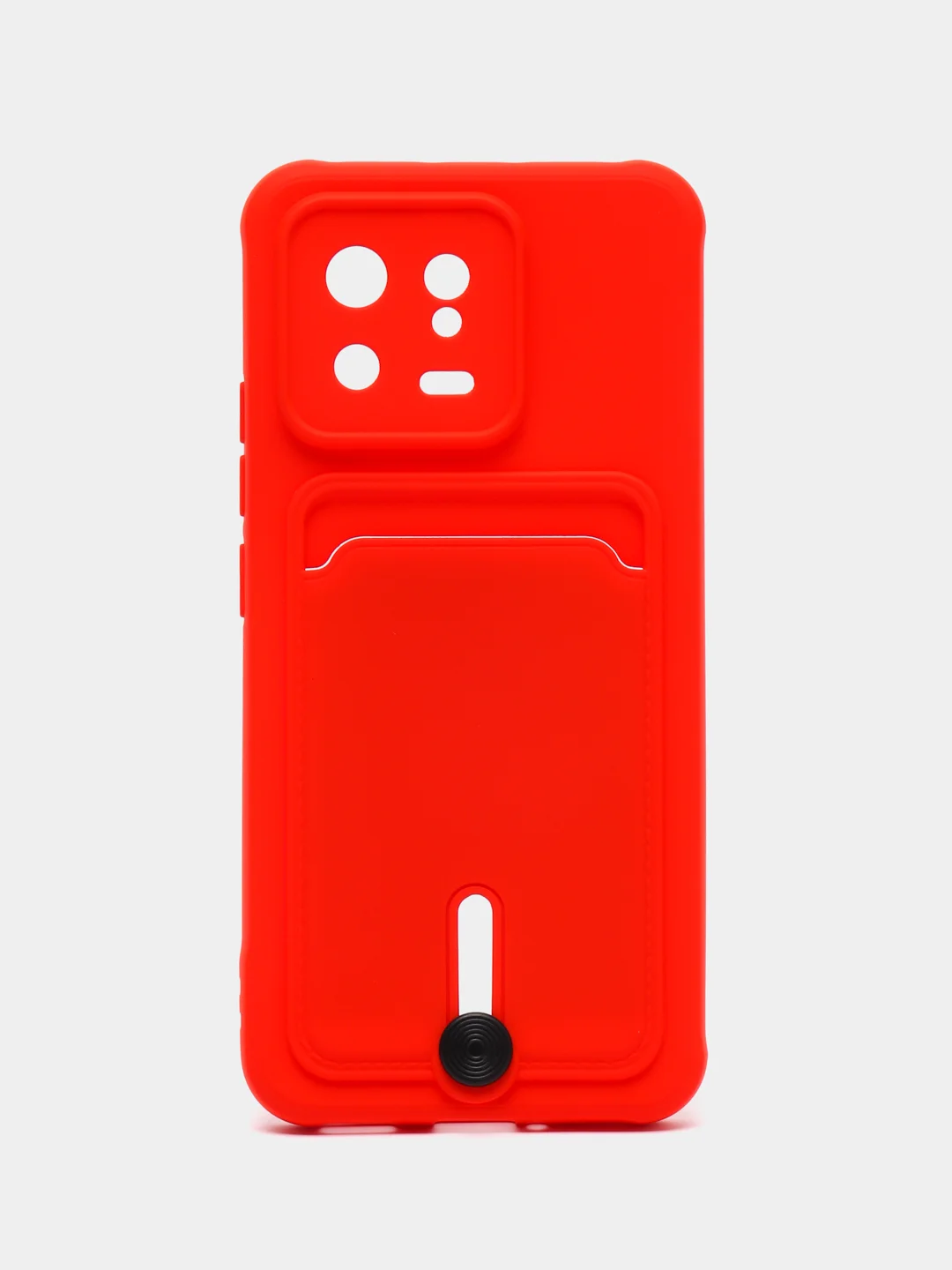 Красный чехол Xiaomi 13, Сяоми 13 силиконовый с карманом для карты