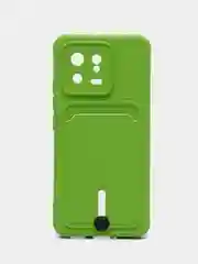 Лесной зеленый чехол Xiaomi 13, Сяоми 13 силиконовый с карманом для карты