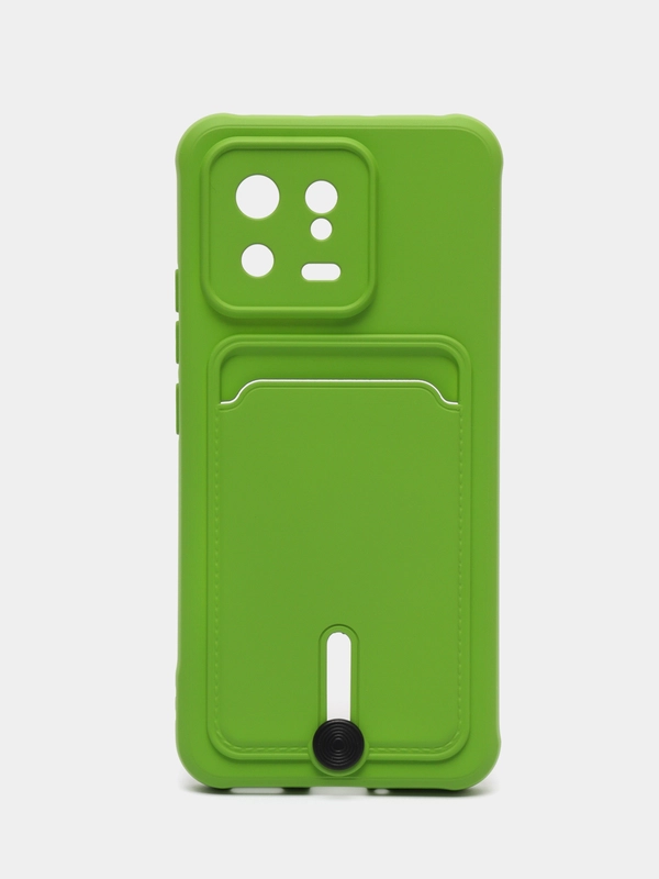 Чехол Xiaomi 13, Сяоми 13 силиконовый с карманом для карты