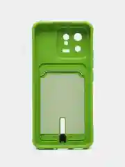 Красный чехол Xiaomi 13, Сяоми 13 силиконовый с карманом для карты