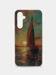 Оливковый чехол для Samsung Galaxy A54 / Самсунг Галакси А54, силиконовый, с рисунком