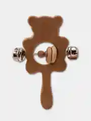 Серебряный погремушка деревянная