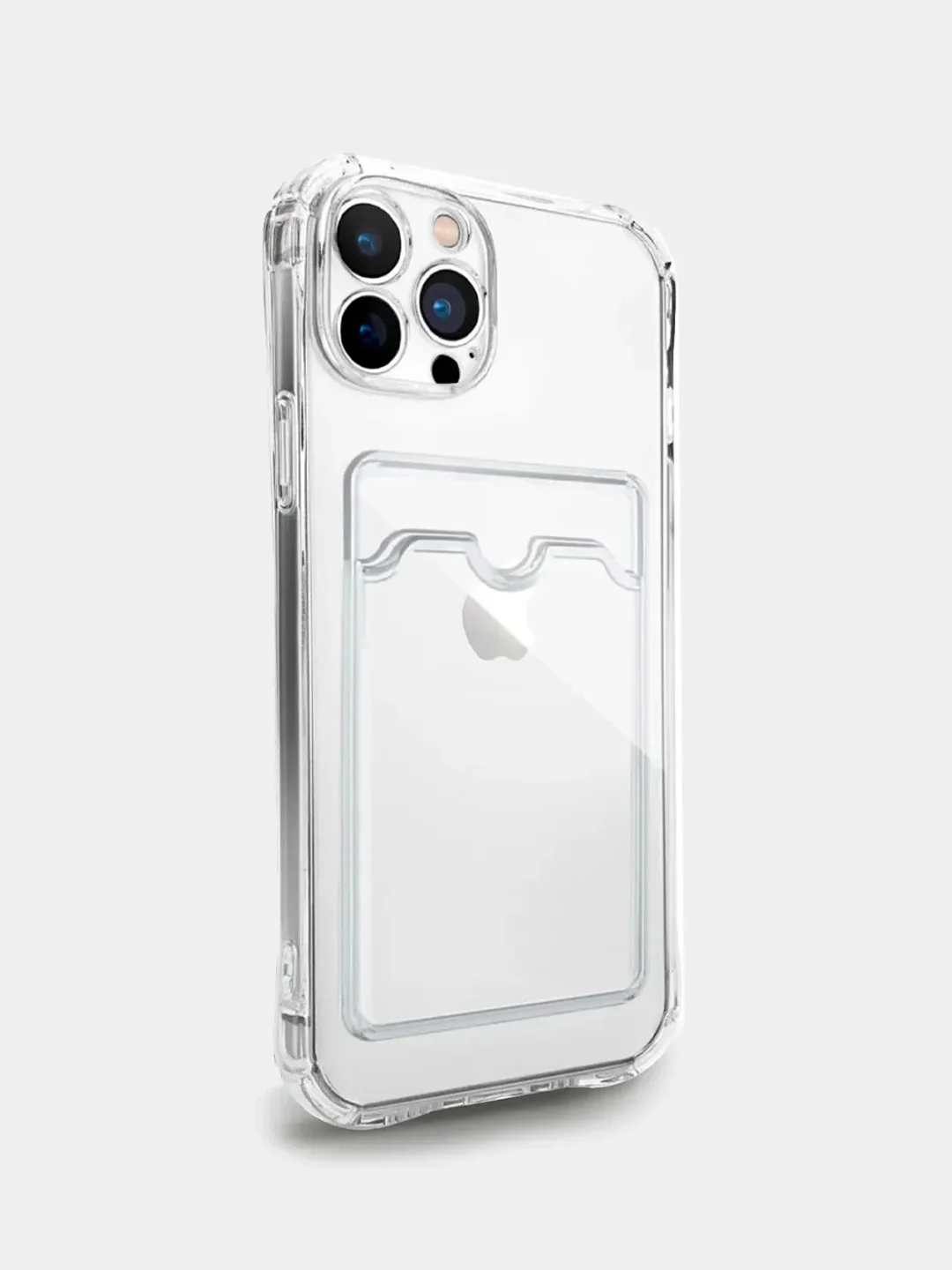 Бирюзовый чехол силиконовый на iPhone 11, 12, 13, 14 Pro, Max, Plus, с карманом для карт