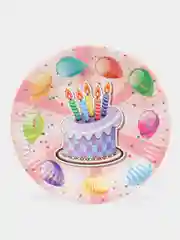 Набор бумажных тарелок, 6 шт,  "Happy Birthday" (С Днем Рождения)