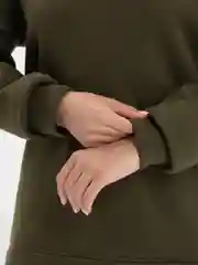 Зелёный хаки толстовка, худи, кофта женская утепленная
