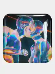 Зеленый 3d стикеры (наклейки) на телефон Рик и морти,надписи,вселенная,сакральные знаки, флаг