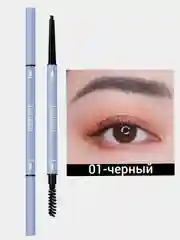 Водостойкий карандаш для бровей коричневый,с выдвижным грифелем, с щеточкой,автоматический