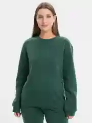 Зелёный хаки женский спортивный костюм на флисе, без капюшона, трехнитка