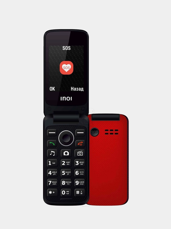 Мобильный телефон INOI 247B с док-станцией Red красный