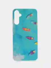 Небесно-голубой чехол для Samsung Galaxy A24 / Самсунг Галакси А24, силиконовый, с рисунком